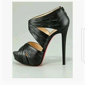 Christian Louboutin heels Black leather red